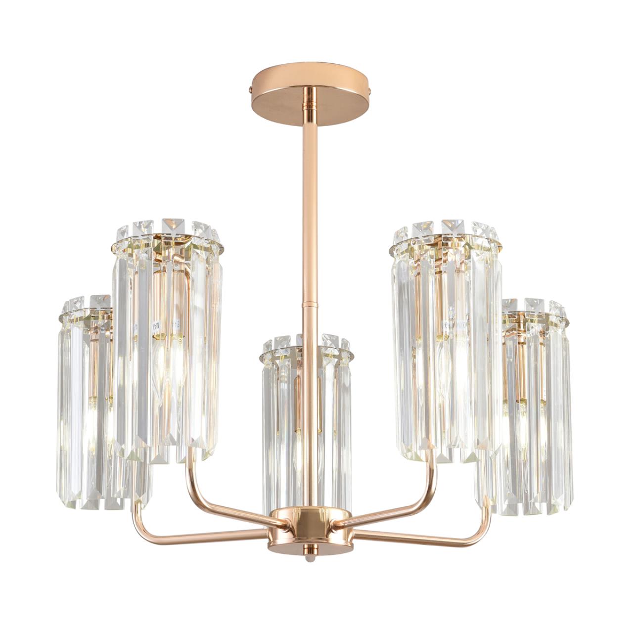 8347/5 CLASSI золото/прозрачный, металл/хрусталь Люстра подвесная E14 5*40W 220V FAVLA — изображение 3