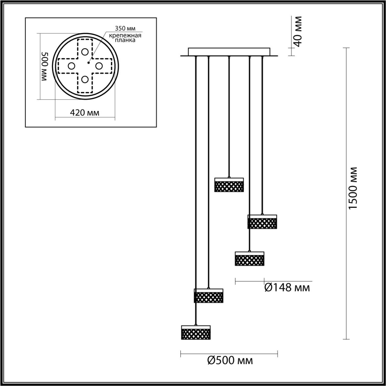 5032/30L L-VISION ODL24 569 античн.бронза/металл/акрил Люстра LED 30W 4000K 1958лм FIVRE — изображение 4