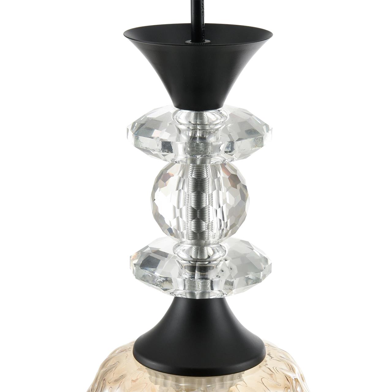 8056/1A SUSPENTIONI LN25 311 черный/амбер металл/стекло Подвесной светильник E27 1*60W 220V ELENIKA — изображение 4