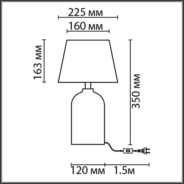 8216/1T CLASSI LN25 000 серый, керамика/текстиль Настольная лампа Е27 1*60W 220V FANNA — изображение 4