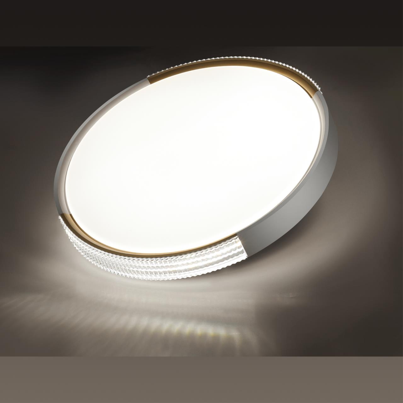 7612/DL PALE SN 184 Светильник пластик/белый/золотистый LED 48Вт 3000-6300K D400 IP43 пульт ДУ VELIO — изображение 5