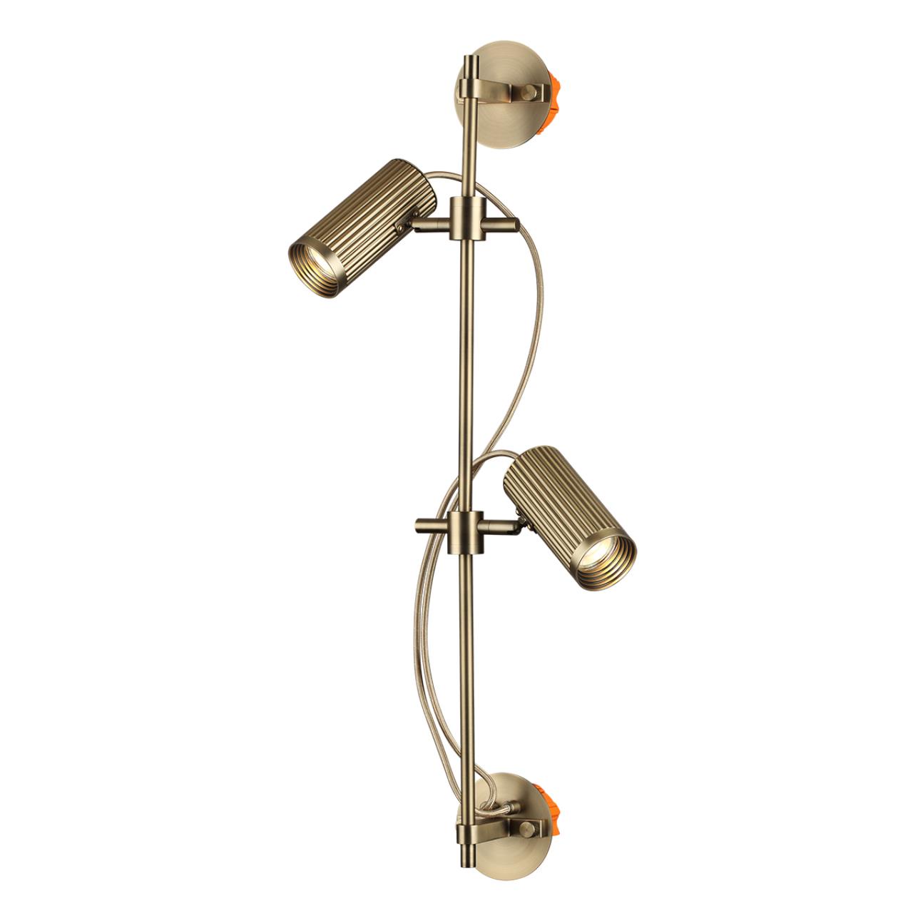 7013/2W HIGHTECH ODL25 683 Настенный св-к поворотный на 50°/180° металл/под латунь IP20 LED GU10 *2 10W 220V MANCHESTER — изображение 3