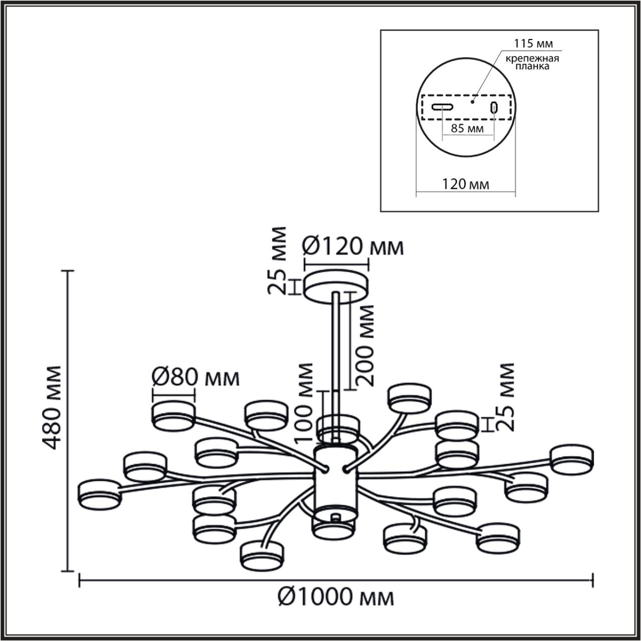 8265/18 COMFI LN26 металл, белый Люстра GX53 LED 18*7W 220V TORINA — изображение 5