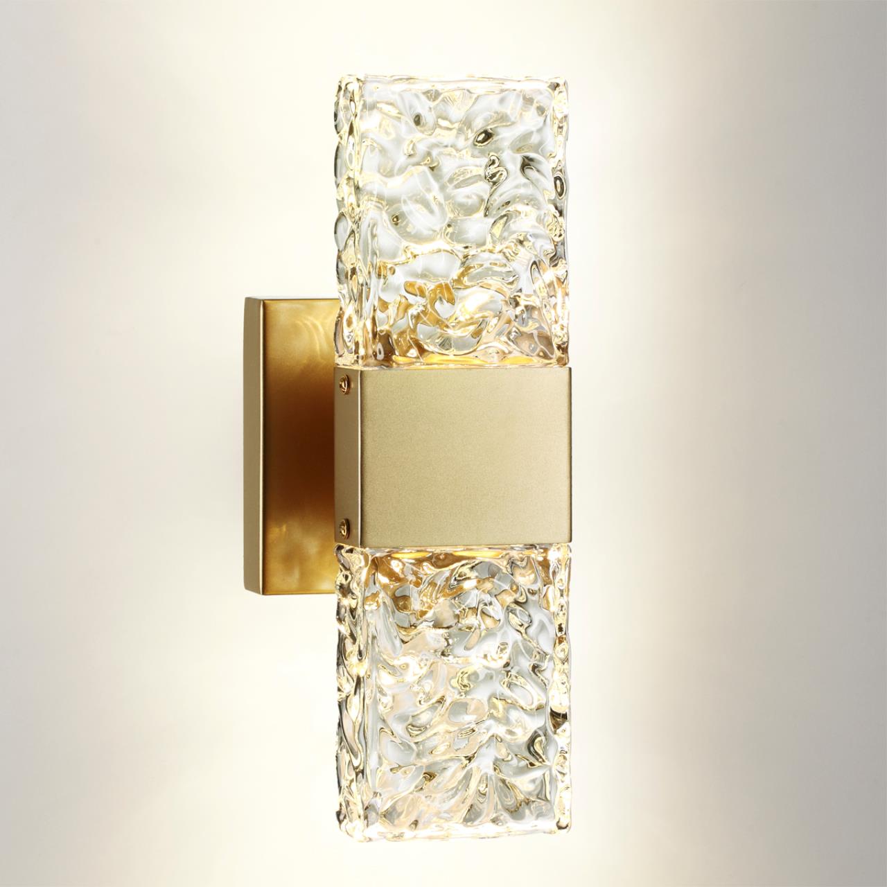 4364/5WL HIGHTECH ODL23 371 матовое золото/металл/стекло Настенный св-к IP20 LED 10W 612Лм 3000K RICCI