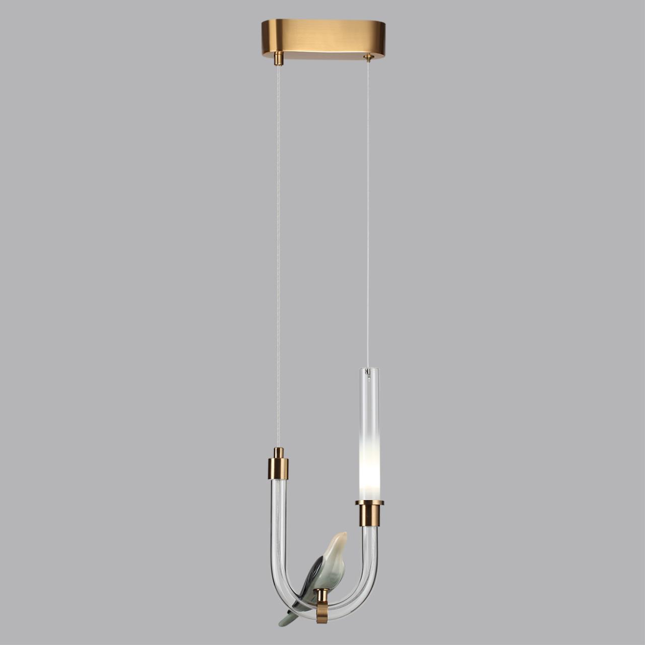 5431/2L L-VISION ODL_EX25 125 золотой(под латунь)/белый градиент/беж./зеленый/ металл/стекло/керамика Подвес LED 2W 4000K LARK — изображение 5