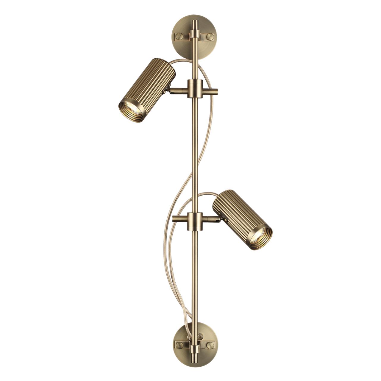 7013/2W HIGHTECH ODL25 683 Настенный св-к поворотный на 50°/180° металл/под латунь IP20 LED GU10 *2 10W 220V MANCHESTER — изображение 4