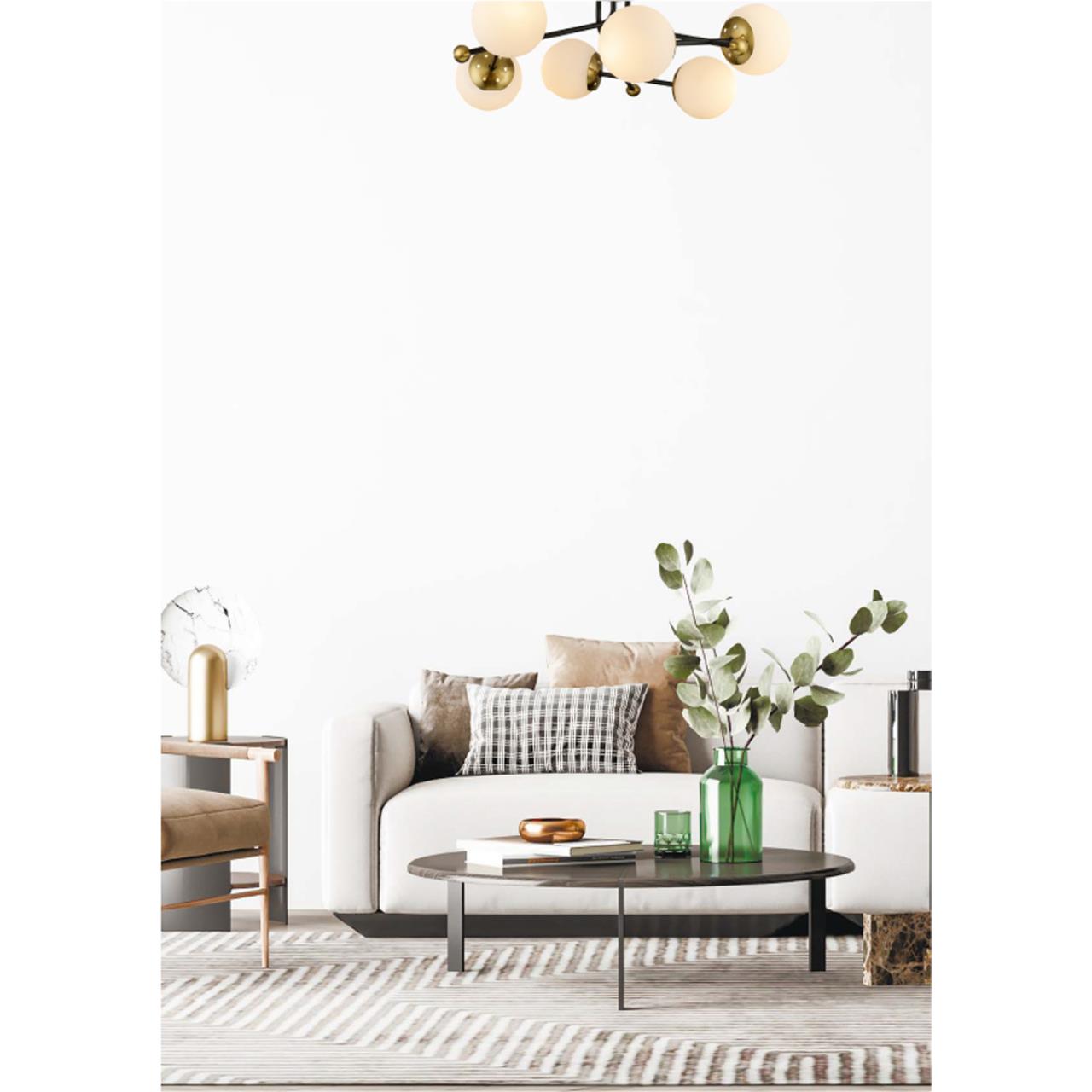 6581/6C MODERNI LN25 108 черный, золотой/белый металл /стекло Люстра потолочная E14 6*40W 220V MELODY — изображение 5