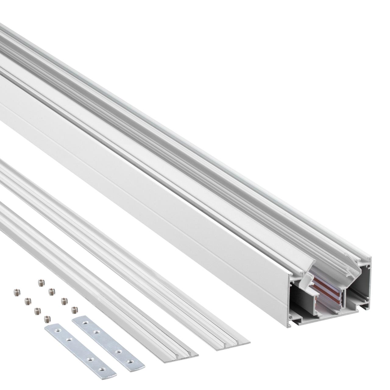 135243 SHINO NT24 123 белый Низковольтный шинопровод для монтажа в натяжной потолок 3м IP20 48V FLUM — изображение 3