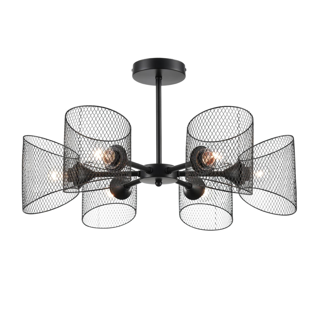 8238/6C COUNTY LN25 258 черный металл Люстра потолочная Е27 6*60W 220V TIDINA — изображение 3