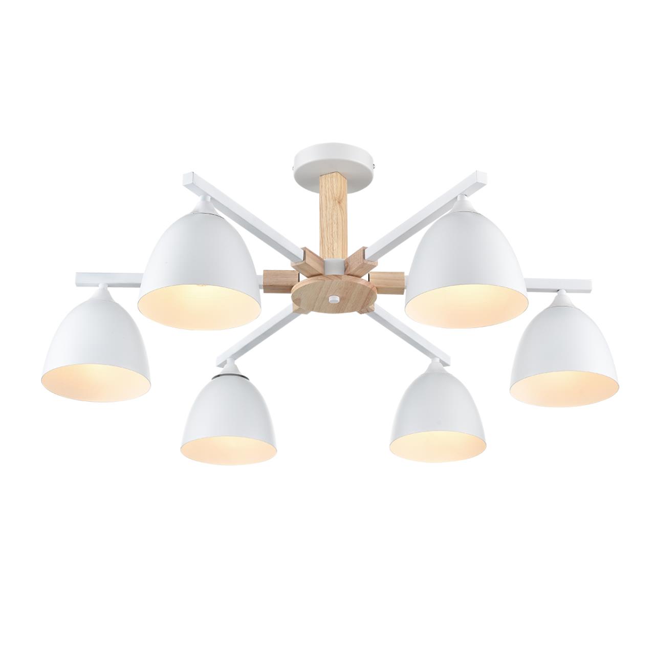 8095/6C MODERNI LN25 268 белый/белый металл, дерево/металл Люстра потолочная Е27 6*60W 220V COLANGE — изображение 3