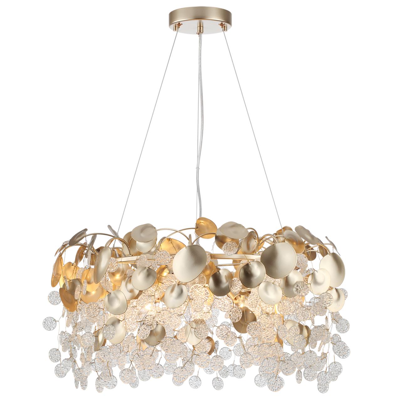 5104/8 CLASSIC ODL26 золотистый/прозрачный металл/стекло Люстра E14 8*40W 220В IP20 COINS — изображение 3