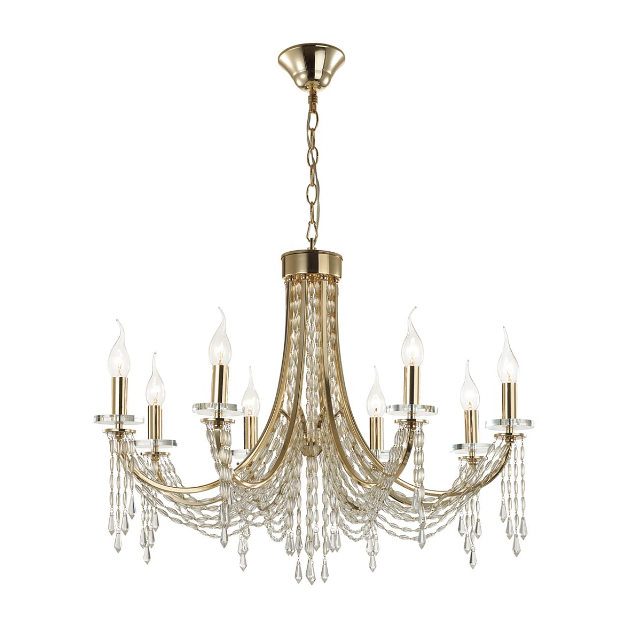 5063/8 CLASSIC ODL24 647 золото/прозрачный/металл/хрусталь Люстра E14 8*40W CAPEL — изображение 3
