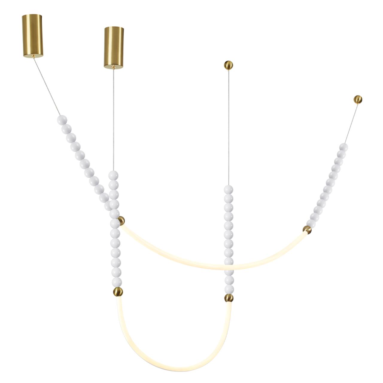 6639/24CL HIGHTECH ODL24 291 металл/античная бронза/белые бусы из акрила Потолочный светильник (в комплекте 2 нити) IP 20 LED 24W 3500K 220V MONELLA — изображение 3