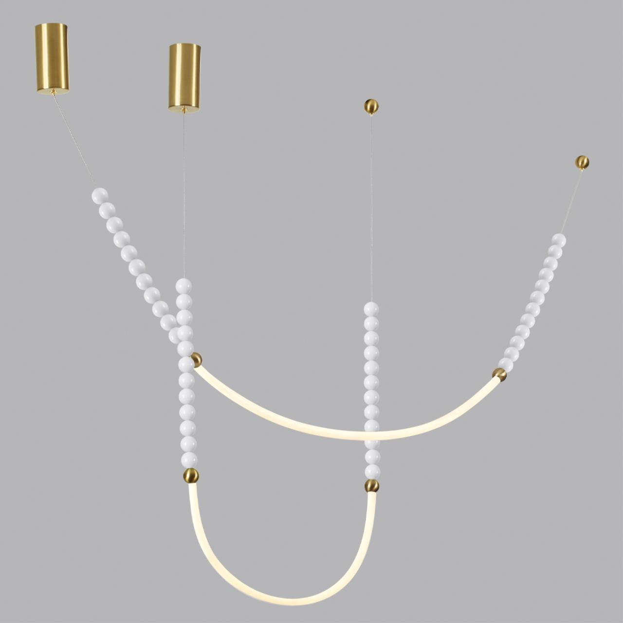 6639/24CL HIGHTECH ODL24 291 металл/античная бронза/белые бусы из акрила Потолочный светильник (в комплекте 2 нити) IP 20 LED 24W 3500K 220V MONELLA — изображение 5