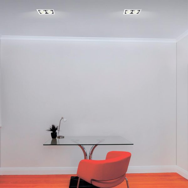358441 SPOT NT20 481 бел/черн Встраиваемый карданный светильник IP20 LED 4000К 2*24W 100-265V GESSO — изображение 3
