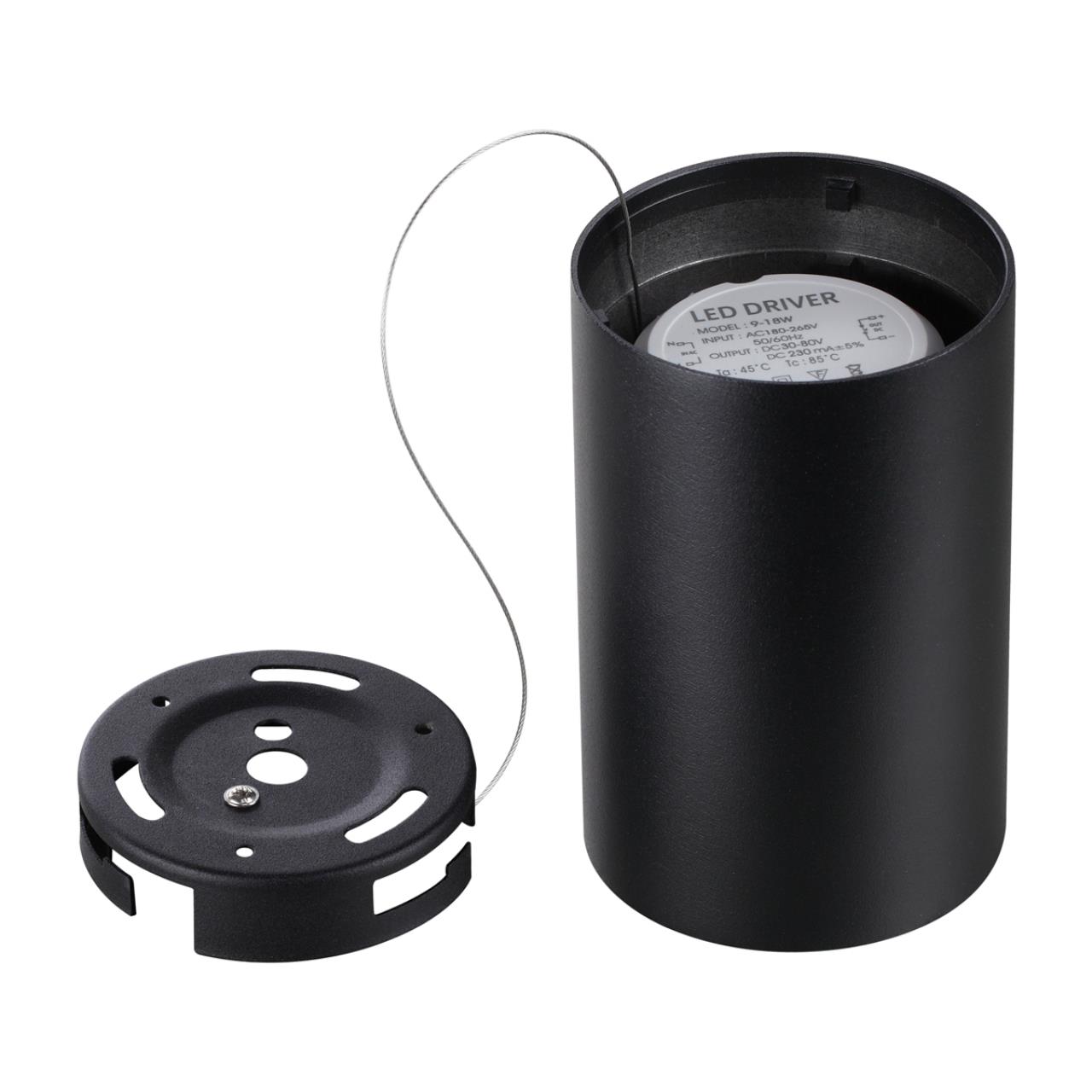 359422 OVER NT24 376 черный Светильник накладной влагозащищённый IP54 LED 15W 170-265V 3000К 1350Лм RECTE — изображение 6