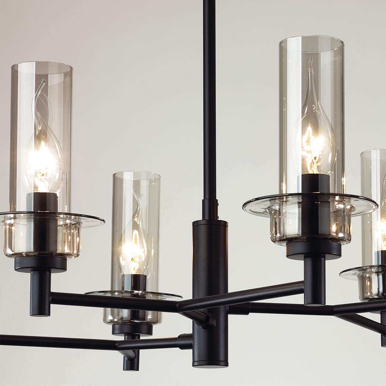 6555/6C CLASSI LN25 29 черный/дымчатый/металл/стекло Люстра потолочная E14 6*40W 220V MADONNA — изображение 4