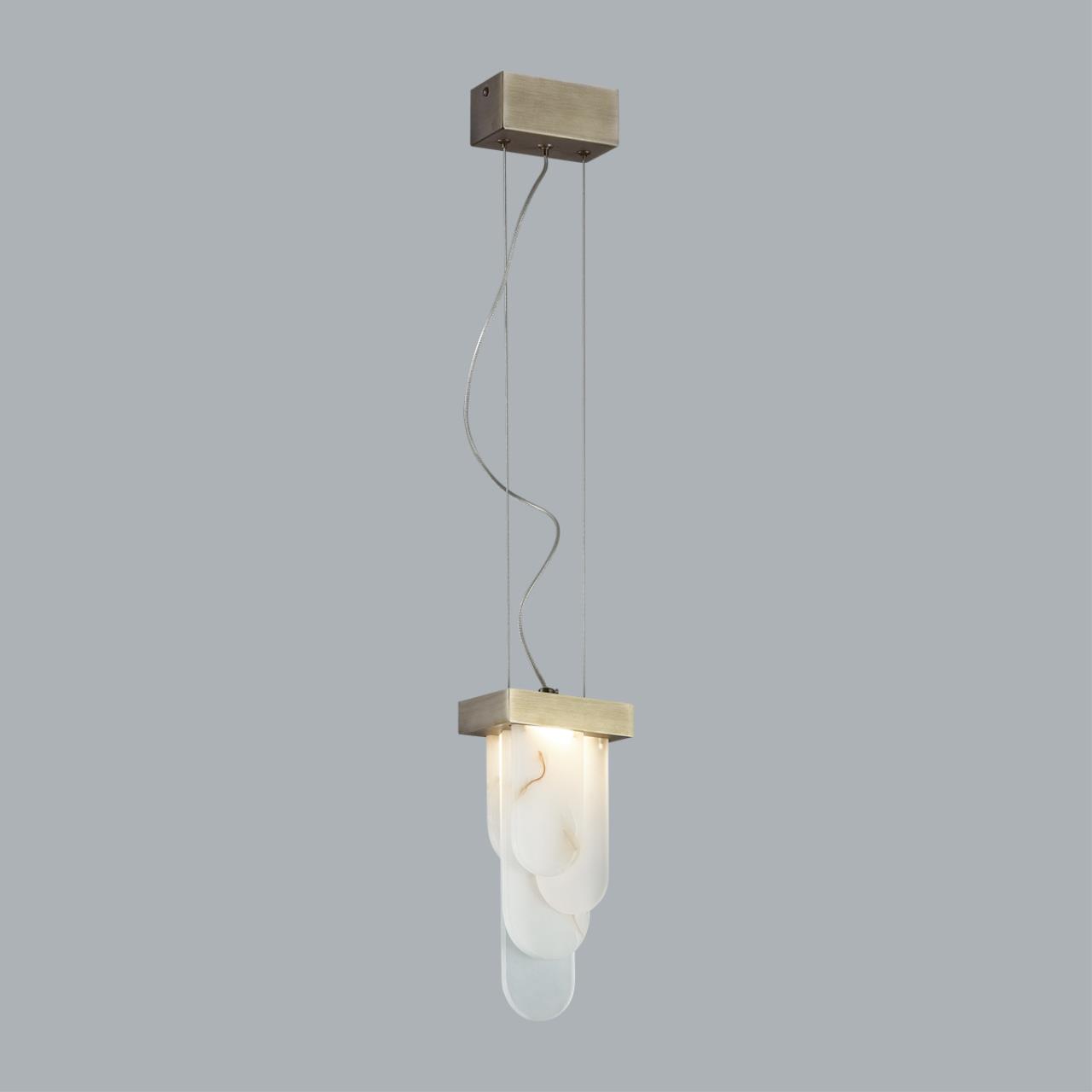 5437/12L HIGHTECH ODL_EX25 101 бронзовый брашинг/металл/смола под алебастр/акрил Подвес LED 12W 3000K 1489Лм FOROS — изображение 5