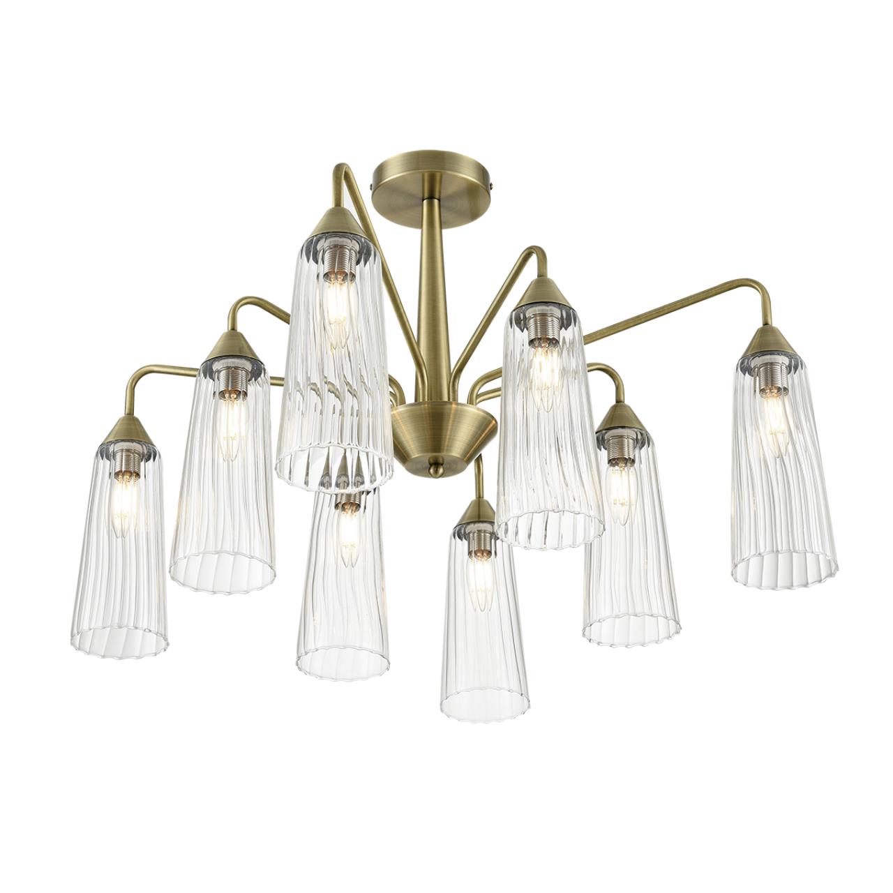 6584/8C MODERNI LN25 94 бронза/прозрачный, металл/стекло Люстра потолочная E14 8*40W 220V DOLIANA — изображение 5
