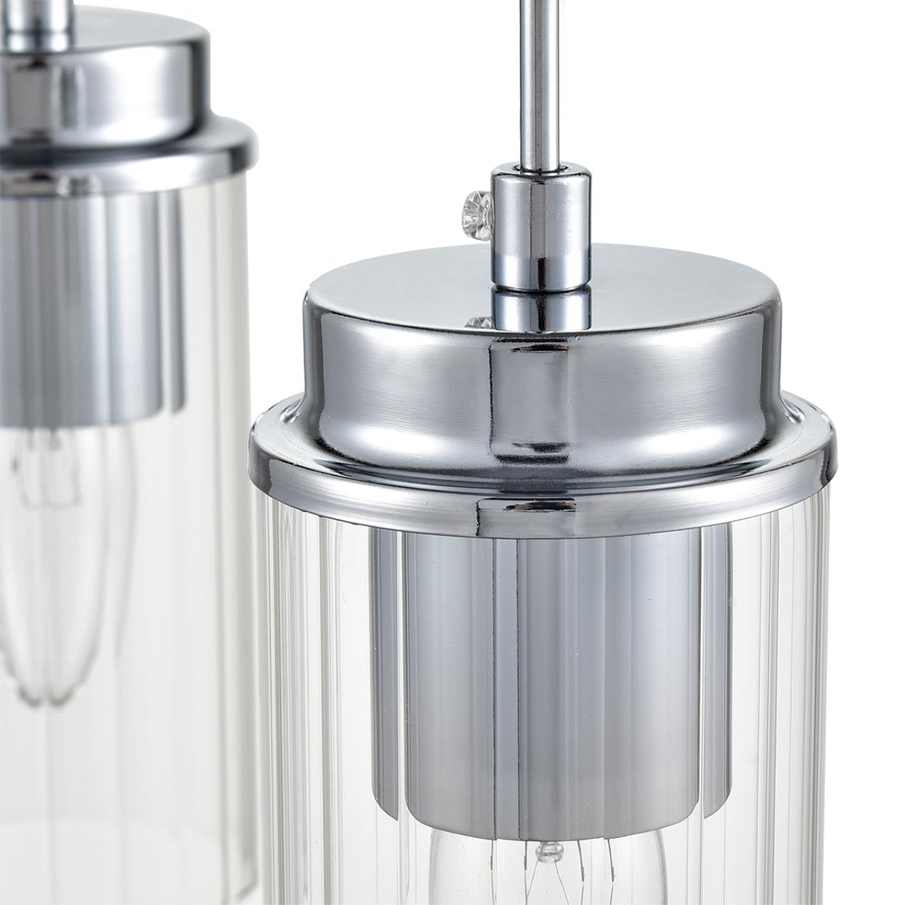 8102/3A COMFI LN25 326 хром/прозрачный металл/металл Подвес Е14 3*40W 220V ISHA — изображение 4