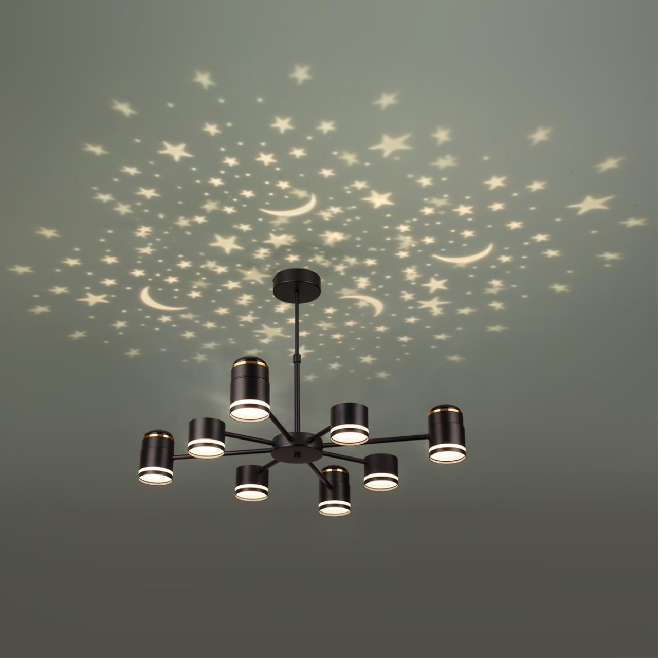 8234/8C COMFI LN25 000 черный, металл/акрил Люстра потолочная LED GX53 8*10W + LED-проектор 4*5W 2700К 220V VIRSAVA — изображение 8