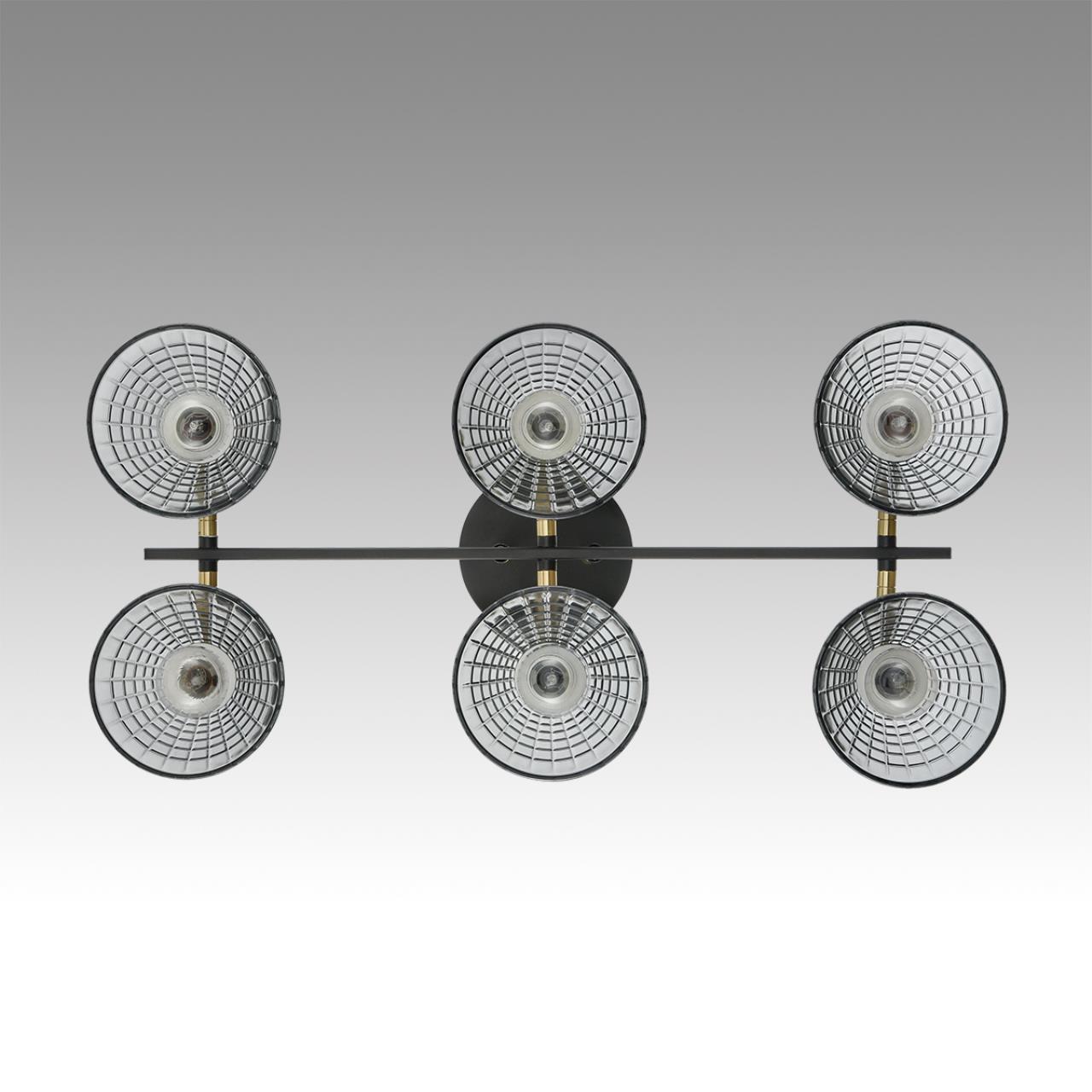 8044/6C MODERNI LN25 186 черный, латунь/дымчатый металл/стекло Люстра потолочная Е14 6*40W 220V ANRIYA — изображение 5