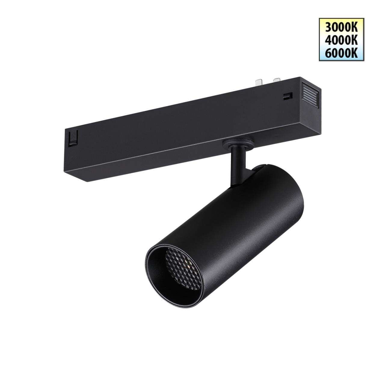 359956 PORT NT25 220 черный Трековый светильник с переключ. цв. темпер. IP20 LED 3000К4000К6000К 12W 90-240V VECTOR
