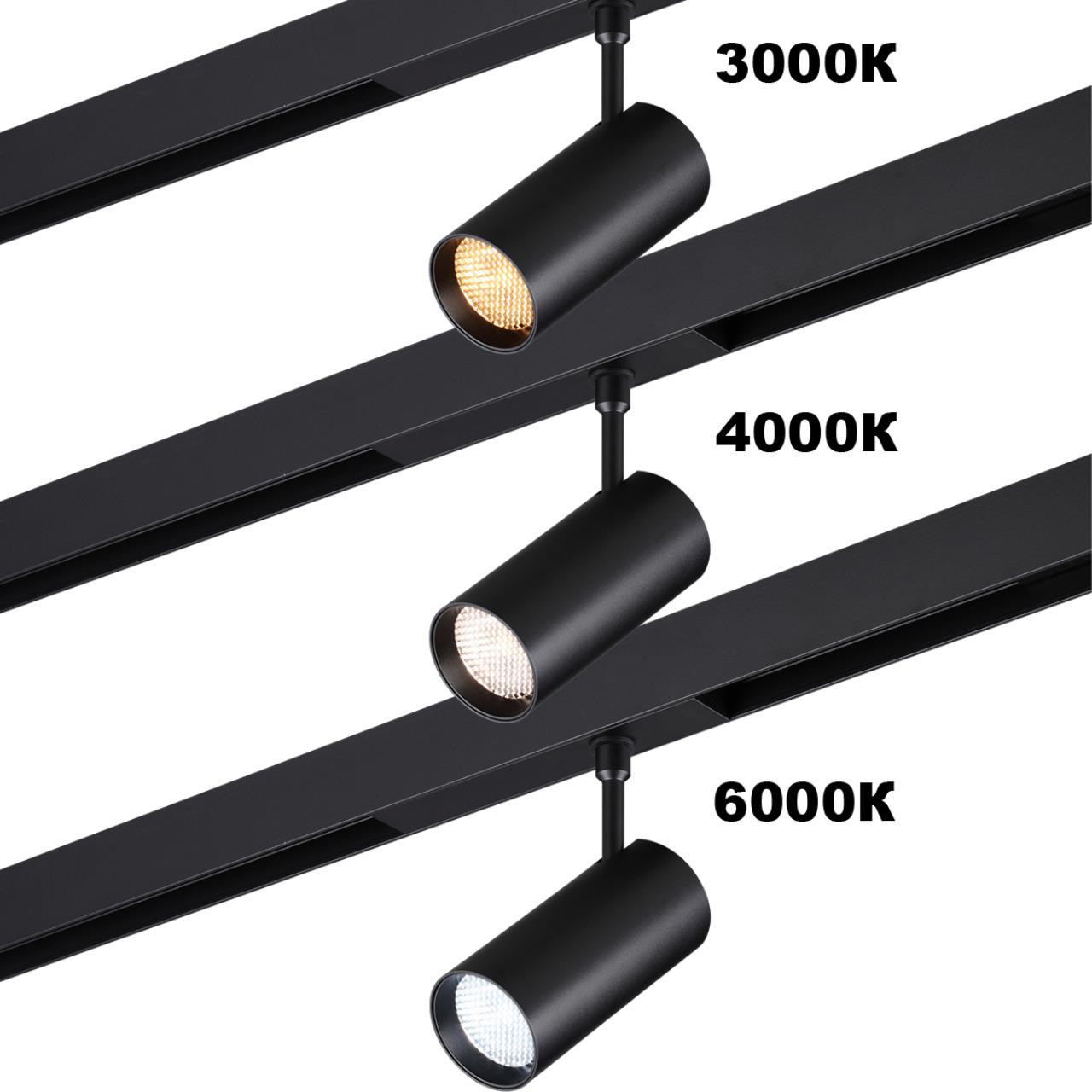 359956 PORT NT25 220 черный Трековый светильник с переключ. цв. темпер. IP20 LED 3000К4000К6000К 12W 90-240V VECTOR — изображение 4