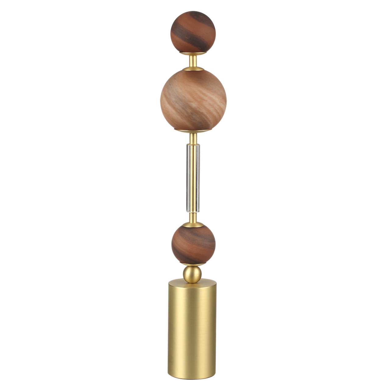 5457/4TL MODERN ODL_EX26 светлая сатин.латунь/белый/бежевый/коричневый/металл/стекло Настольная лампа LED x 4W 2500K CALLISTO