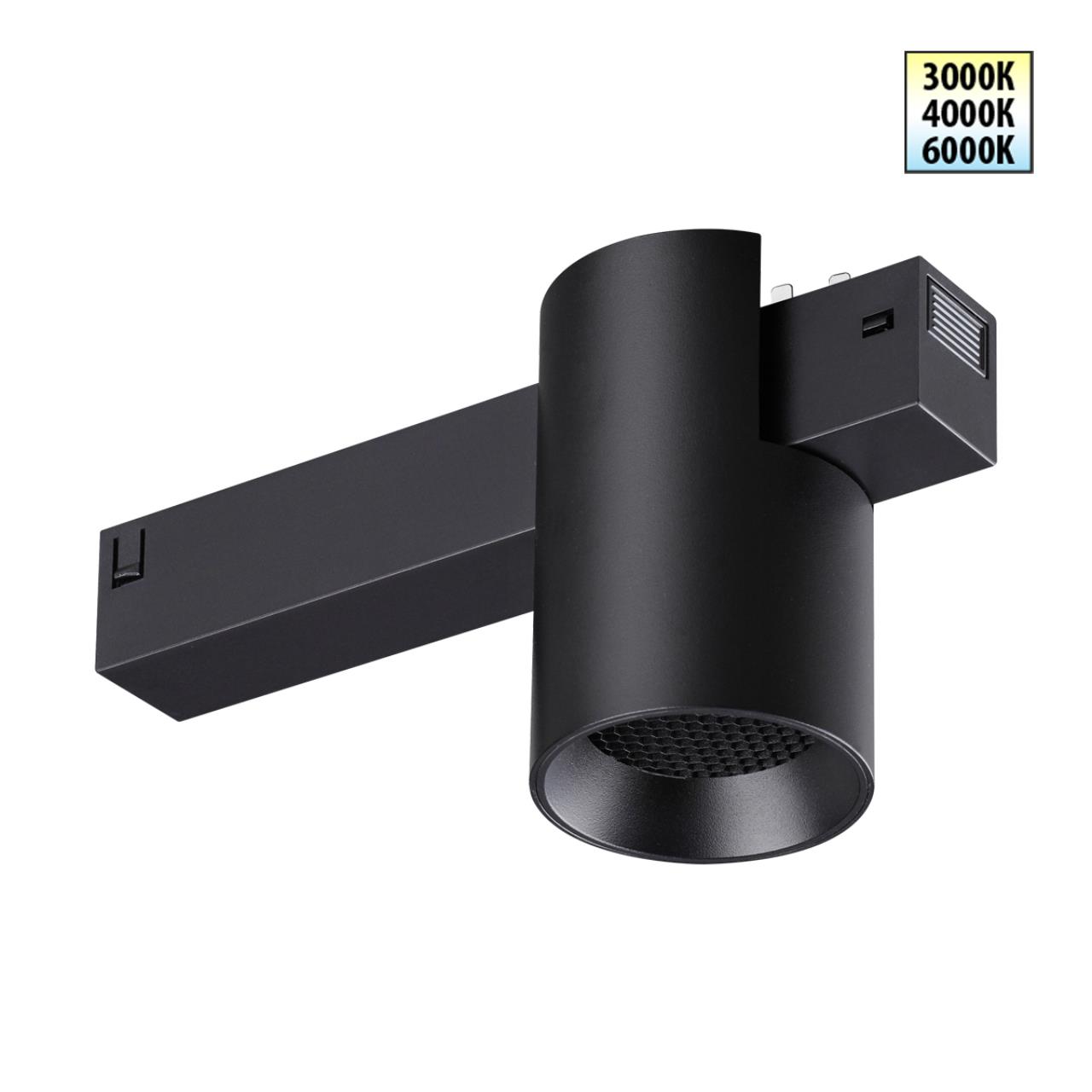 359954 PORT NT25 218 черный Трековый светильник с переключ. цв. темпер. IP20 LED 3000К4000К6000К 10W 90-240V VECTOR