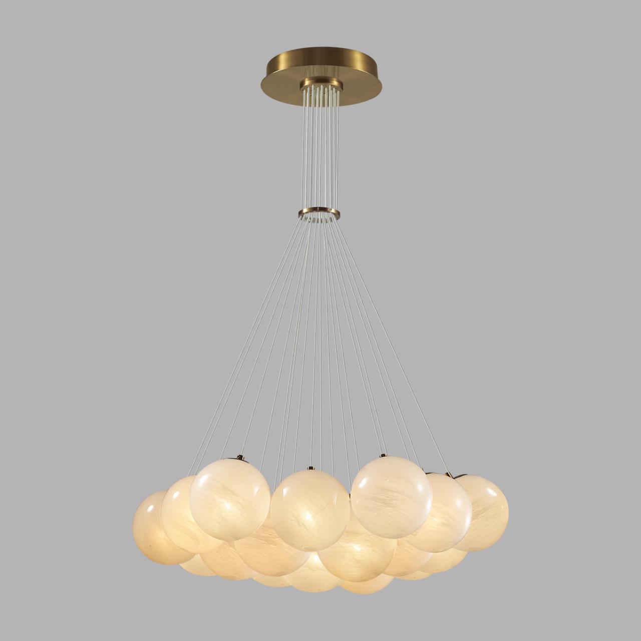 7109/19 MIDCENT ODL26 Подвесной светильник металл/стекло/бронза/белый E14 19*5W 220-240V MAGIA — изображение 6