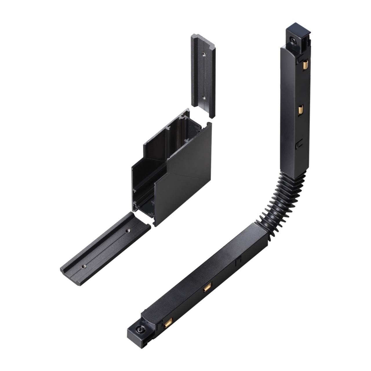 135124 SHINO NT21 043 черный Соединитель с токопроводом для шинопровода Г-образный IP20 48V FLUM — изображение 3