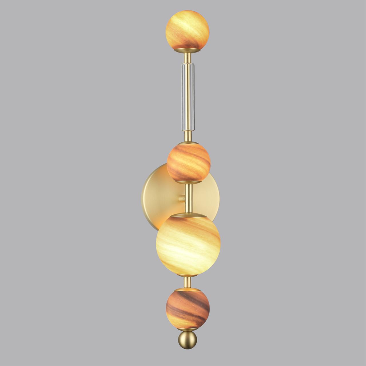 5457/5WL MODERN ODL_EX26 светлая сатин.латунь/белый/бежевый/коричневый/металл/стекло Настенный светильник LED x 5W 2500K CALLISTO — изображение 5