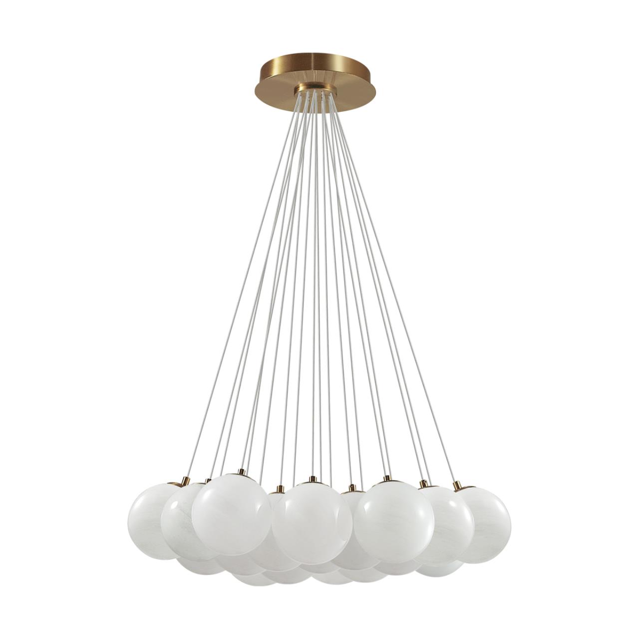 7109/19 MIDCENT ODL26 Подвесной светильник металл/стекло/бронза/белый E14 19*5W 220-240V MAGIA