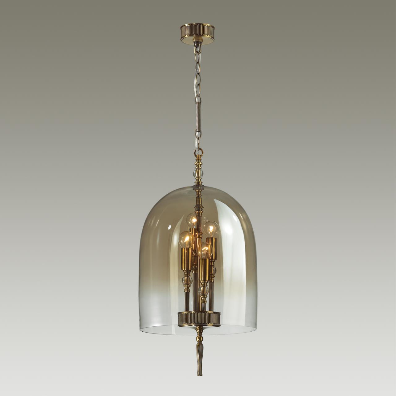 4892/4 NEO ODL_EX22 191 бронзовый с патиной/"коньячный"/стекло Подвес E14 4*40W BELL — изображение 4