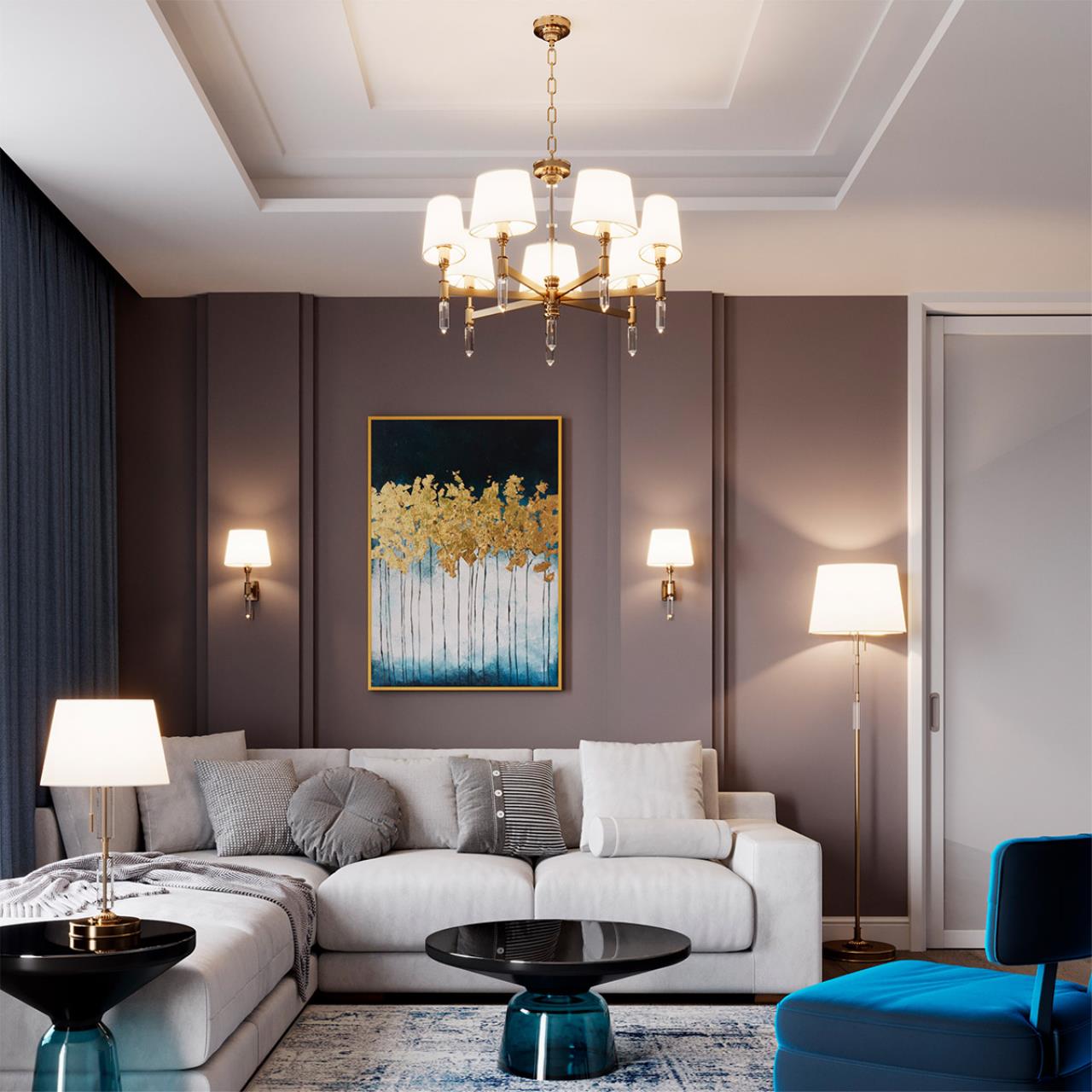 4894/7 MODERN ODL_EX22 207 бронзовый/белый/ткань Люстра E14 7*40W LONDON — изображение 6