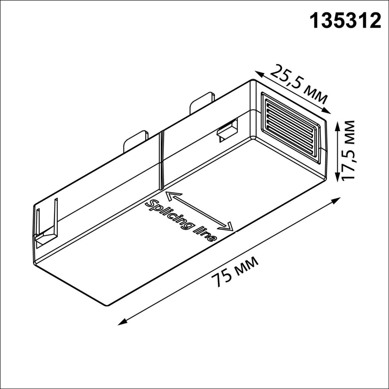 135312 PORT NT25 206 черный Соединитель с токопроводом прямой IP20 90-240V VECTOR — изображение 4