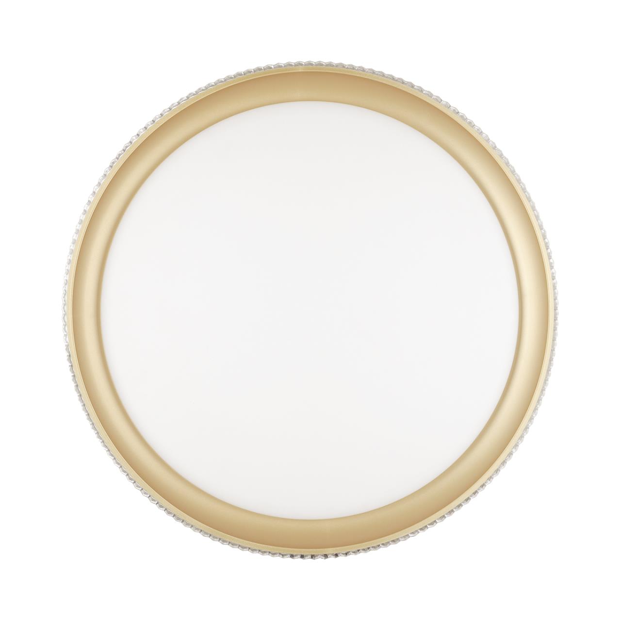 3054/EL PALE SN 183 Светильник пластик/белый/золотистый LED 72Вт 3000-6300K D490 IP43 пульт ДУ SHINY — изображение 3