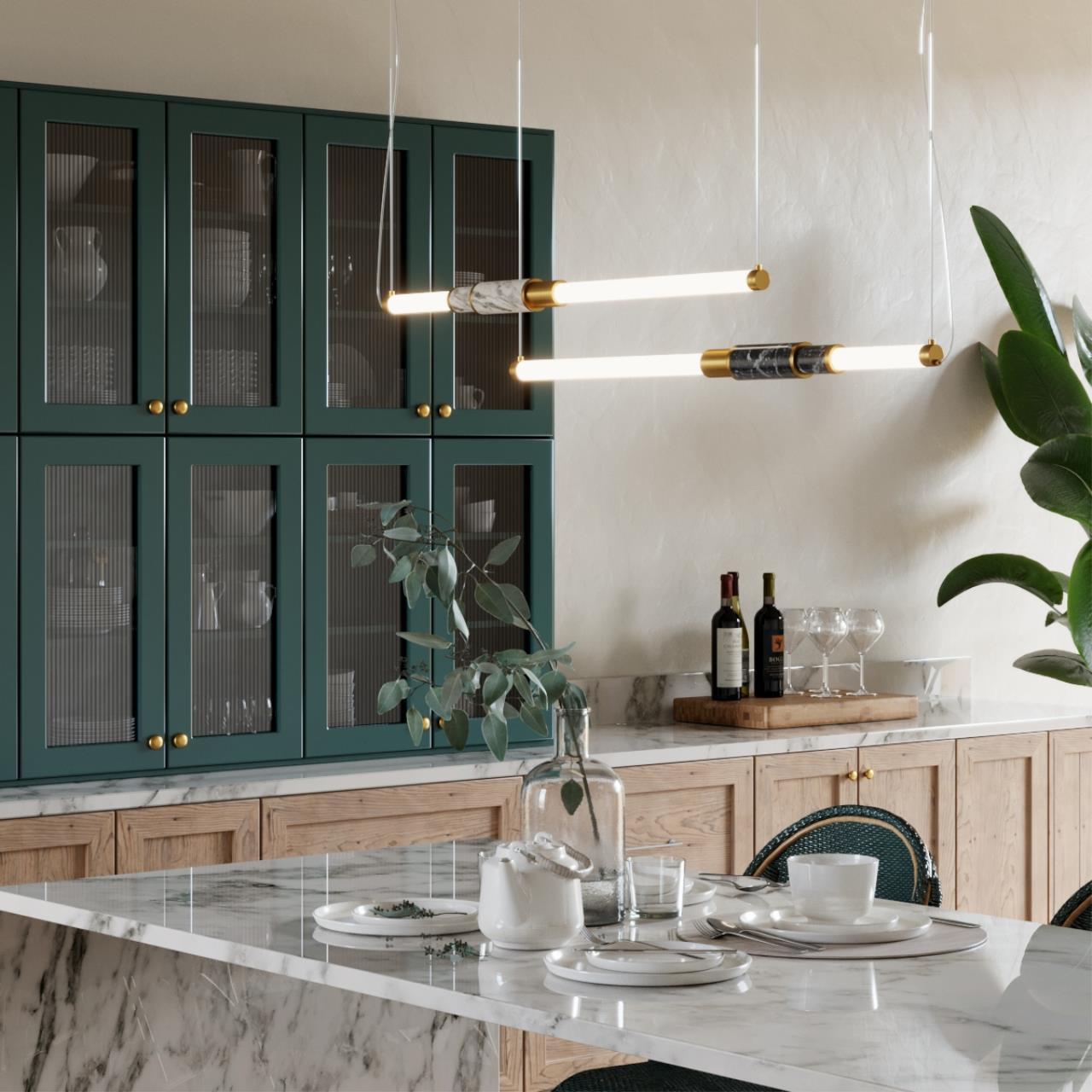 4361/14L MIDCENT ODL24 126 черный мрамор/антич. бронза/металл/акрил Подвесной светильник (ВЕРТ. И ГОРИЗОНТ) IP20 LED 14W 3000K 220V MARMI — изображение 8