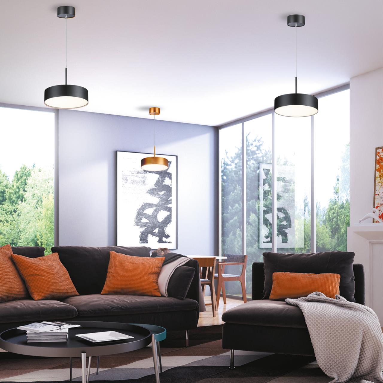 358762 OVER NT21 354 черный Светильник накладной светодиодный, длина провода 2м IP20 LED 30W 4000K 2600Лм 100-265V PROMETA — изображение 4