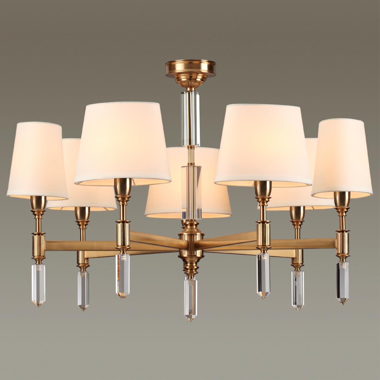 4894/7 MODERN ODL_EX22 207 бронзовый/белый/ткань Люстра E14 7*40W LONDON — изображение 5