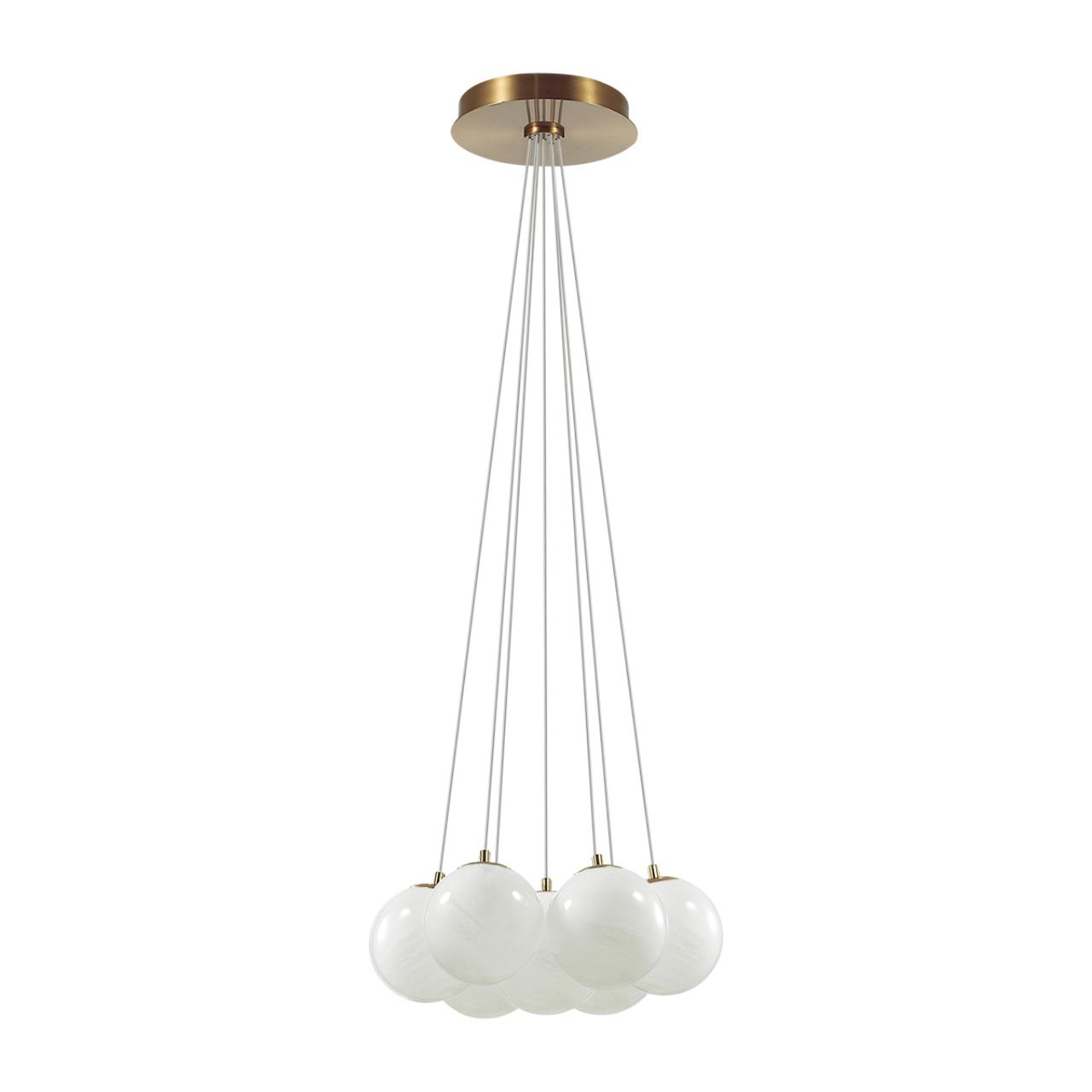 7109/7 MIDCENT ODL26 Подвесной светильник металл/стекло/бронза/белый IP20 E14 7*5W 220-240V MAGIA