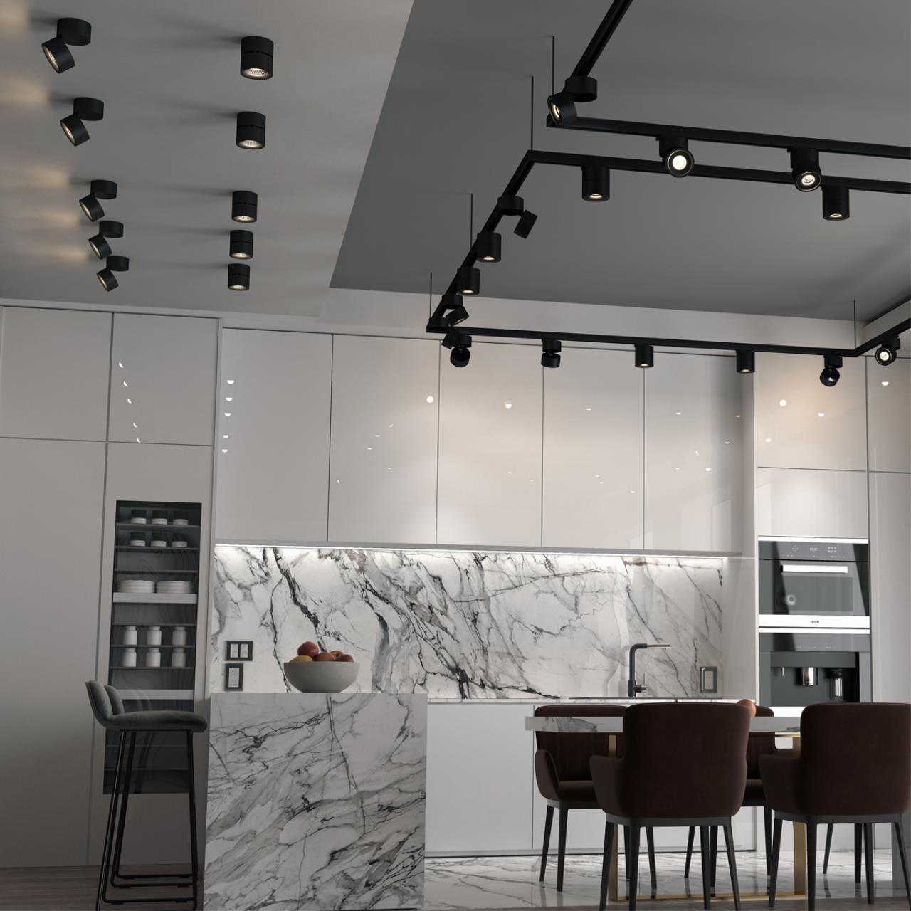 358773 OVER NT21 364 черный Светильник накладной светодиодный IP20 LED 15W 4000K 1300Лм 100-265V GRODA — изображение 5