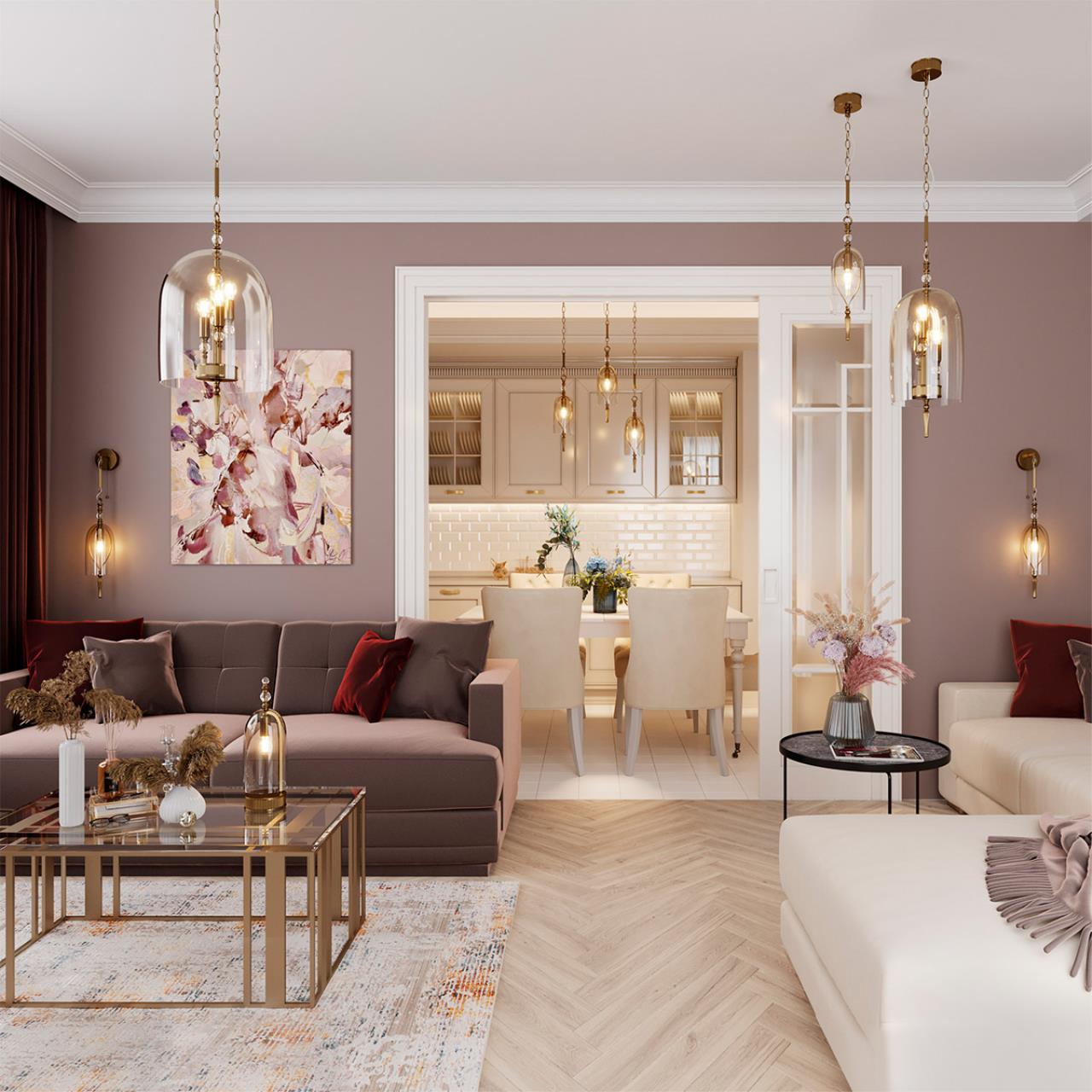 4892/4 NEO ODL_EX22 191 бронзовый с патиной/"коньячный"/стекло Подвес E14 4*40W BELL — изображение 5