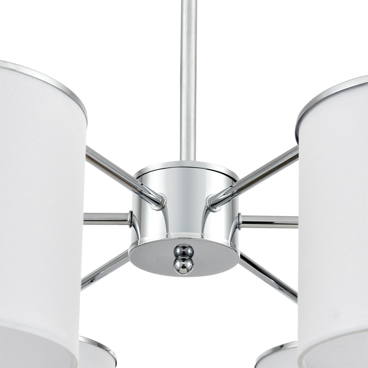 6591/6 CLASSI LN25 62 хром/белый, металл/текстиль Люстра подвесная E14 6*40W 220V SUNTORI — изображение 4