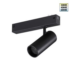 359956 PORT NT25 220 черный Трековый светильник с переключ. цв. темпер. IP20 LED 3000К4000К6000К 12W 90-240V VECTOR