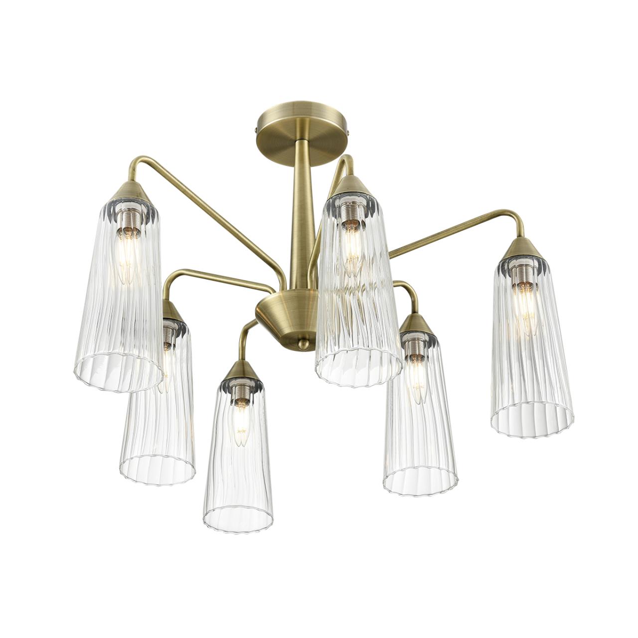 6584/6C MODERNI LN25 94 бронза/прозрачный, металл/стекло Люстра потолочная E14 6*40W 220V DOLIANA — изображение 5