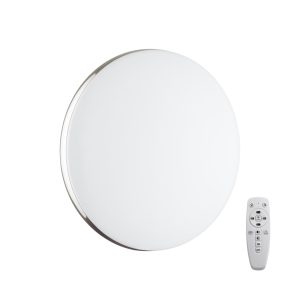 7600/DL TAN SN Светильник пластик/белый/хром LED 48Вт ДУ 2.4G /SMART 3000-4200-6300К D400 IP43 пульт ДУ/ LampSmart RINGO