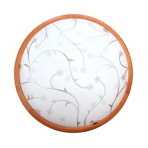 3107 УЦЕНКА(НЕВОЗВРАТНЫЙ ТОВАР) GL-WOOD SN Светильник стекло/белое/св. орех E27 3*100Вт D560 LUARO WOOD