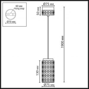 5452/5L L-VISION ODL_EX26 011 светлая бронза/зеленый/металл/керамика/акрил Подвес LED 5W 3000K LULU